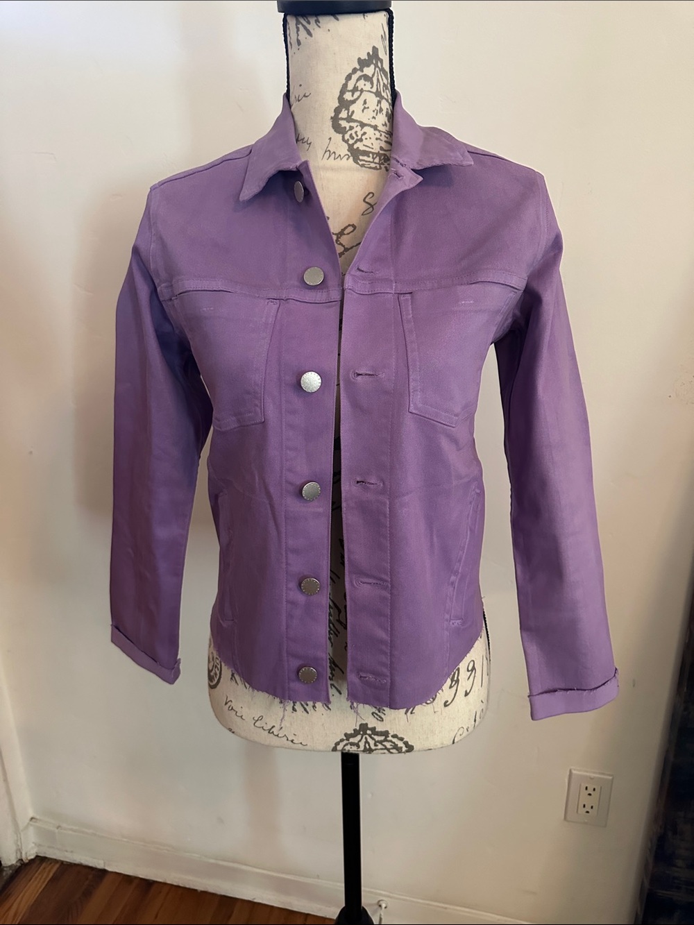 L’agence Waxed Denim Janelle Jacket sz Small